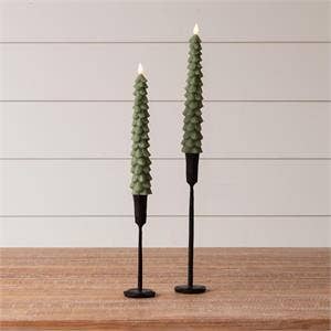 LED Taper Candle (Set of 2) - Christmas Tree