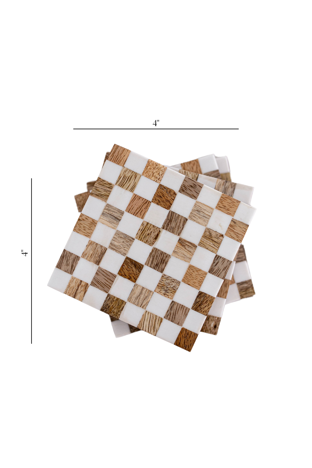 Checkered Wood & Resin Coasters