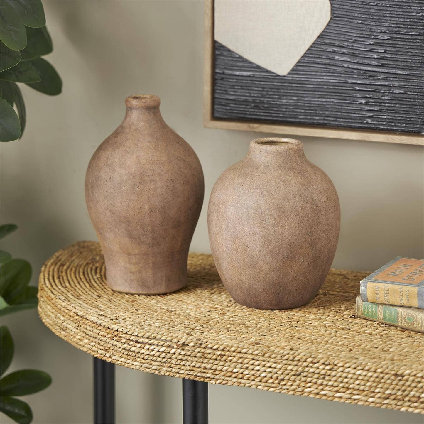 Ceramic Vase w/Antiqued Copper Finish