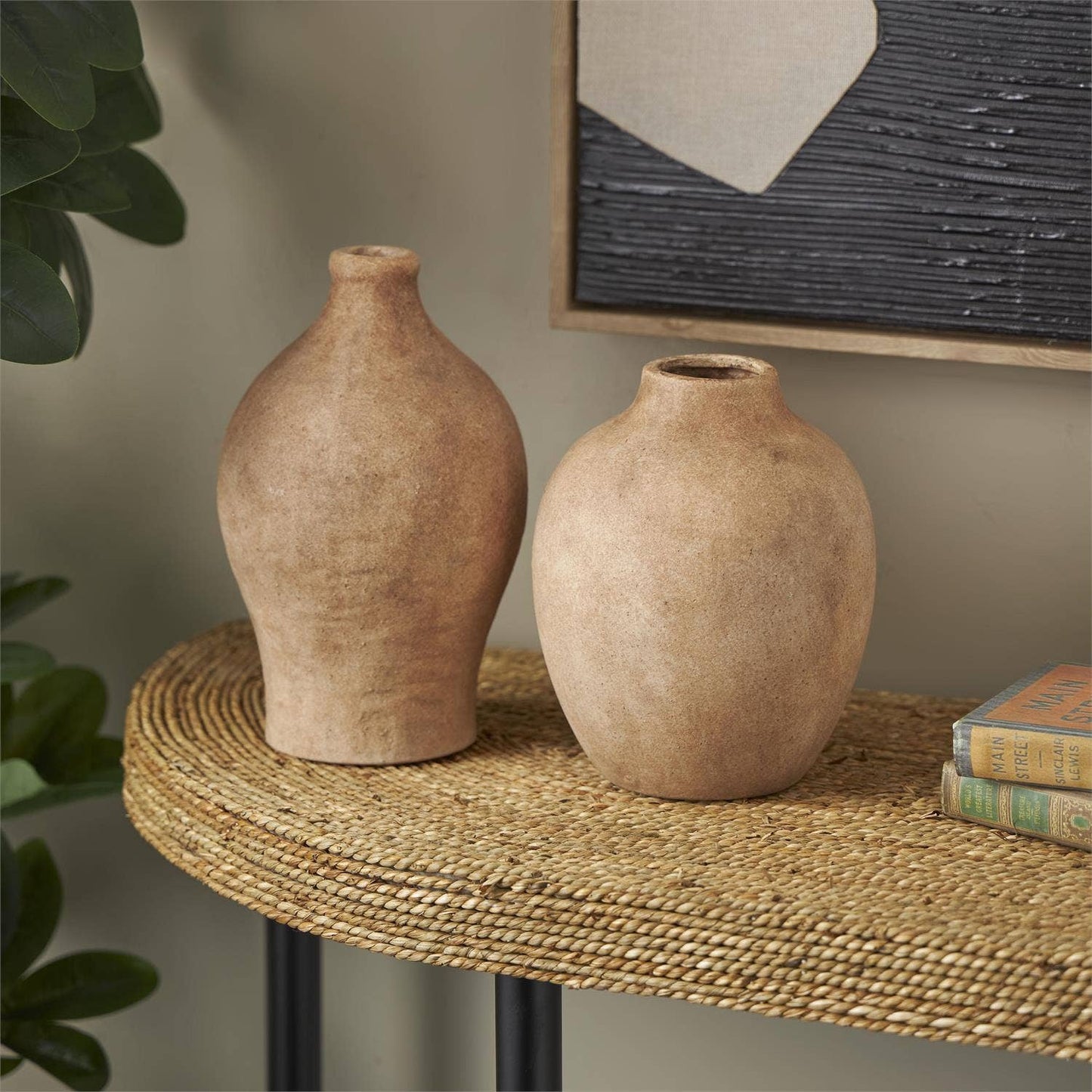 Ceramic Vase w/Antiqued Copper Finish