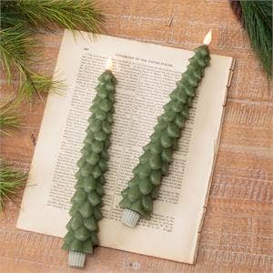 LED Taper Candle (Set of 2) - Christmas Tree