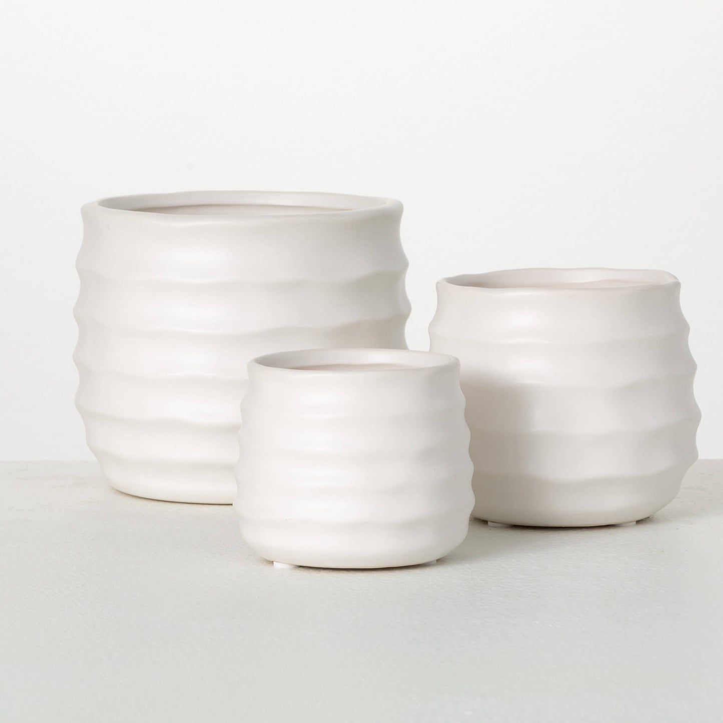 Matte Ribbed Pots