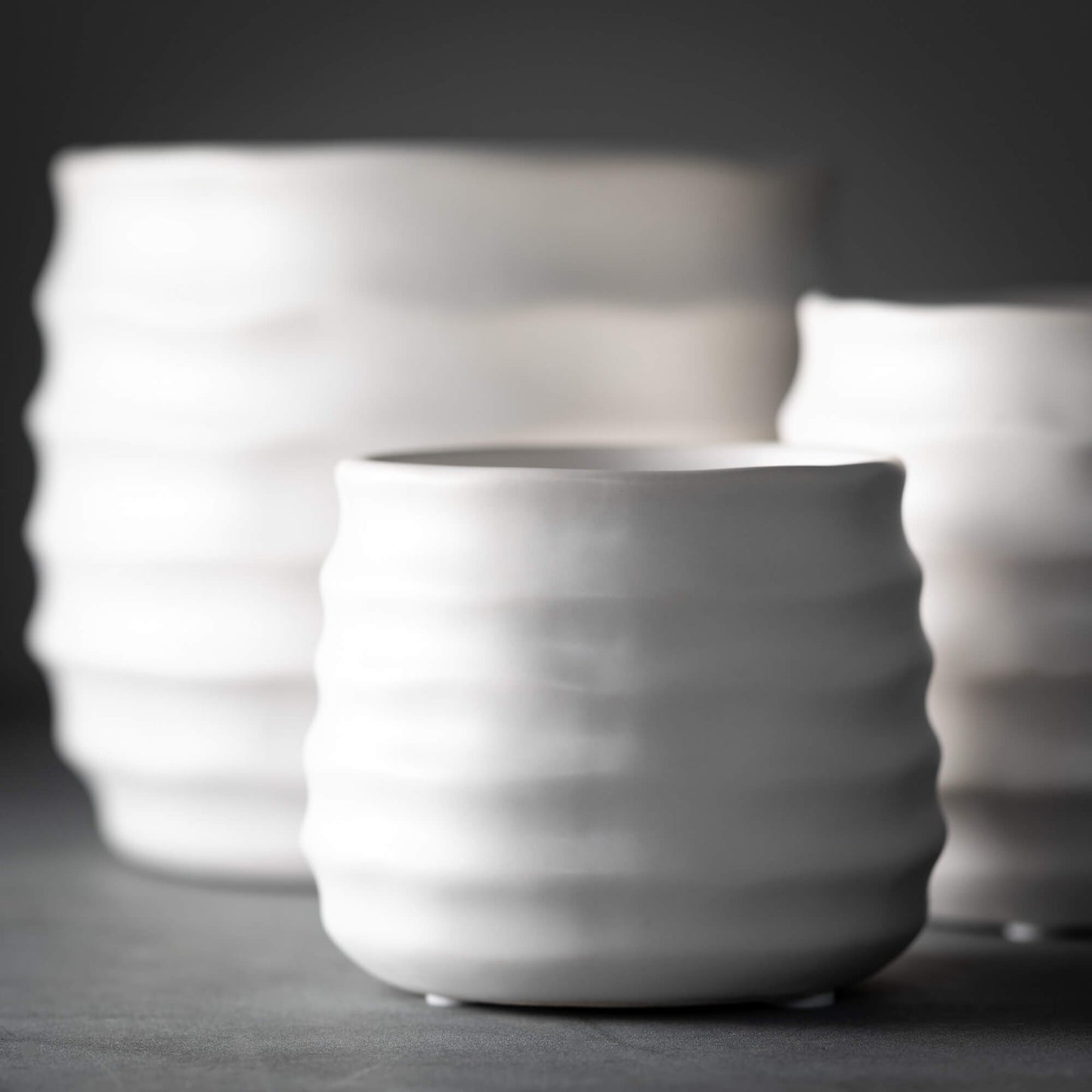 Matte Ribbed Pots