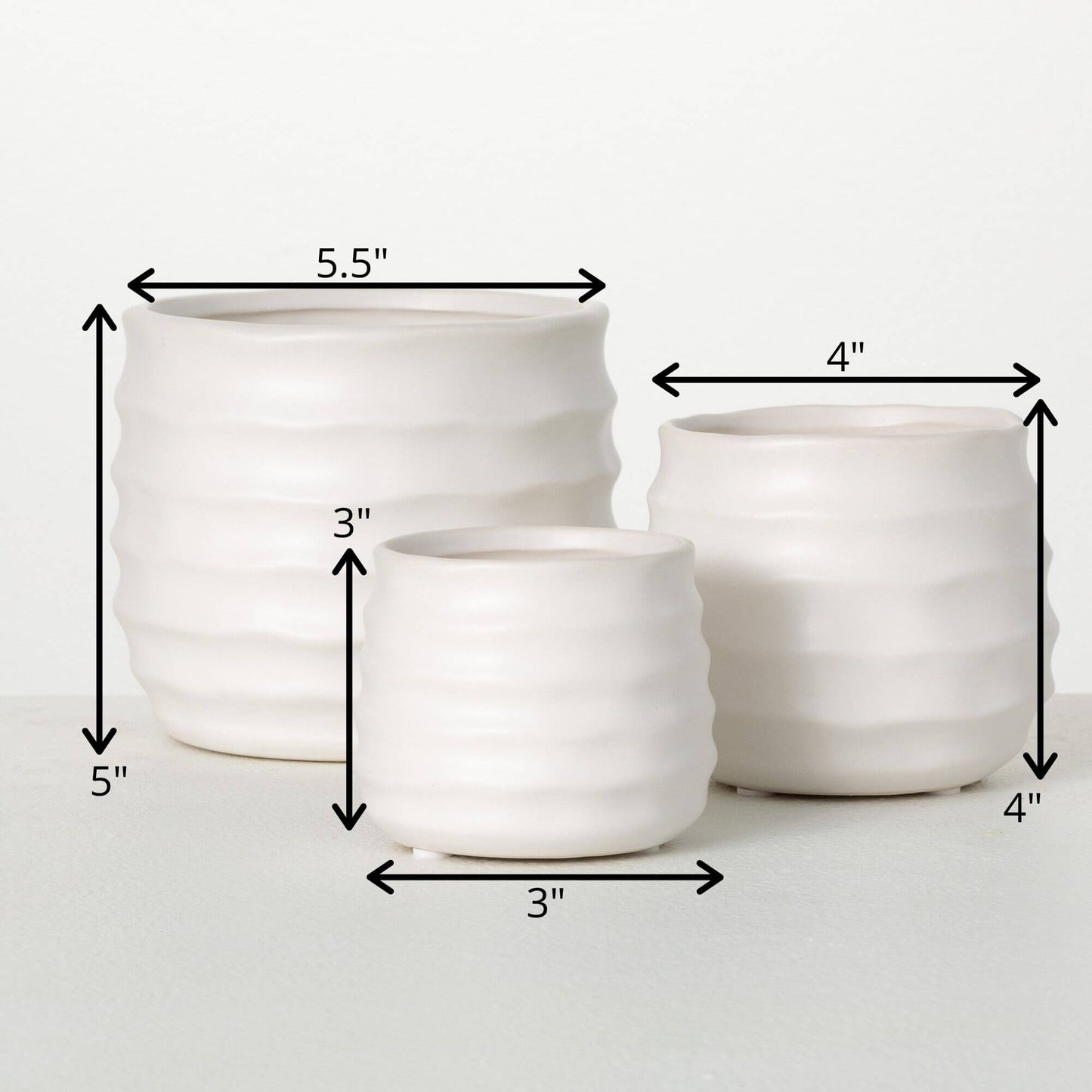 Matte Ribbed Pots