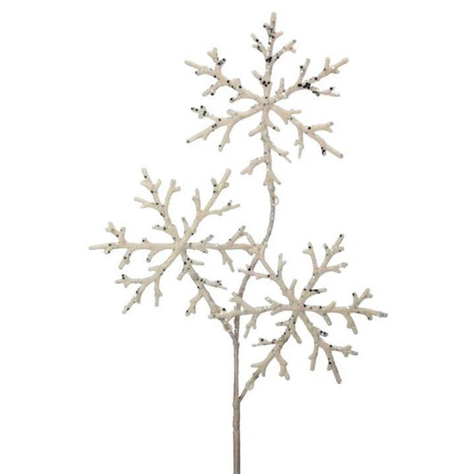 Artificial Glittered Twig Snowflake Spray